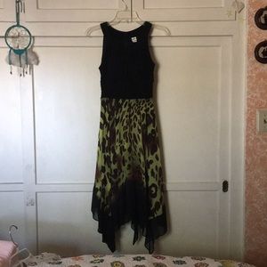 Sangria Green Leopard Print Dress